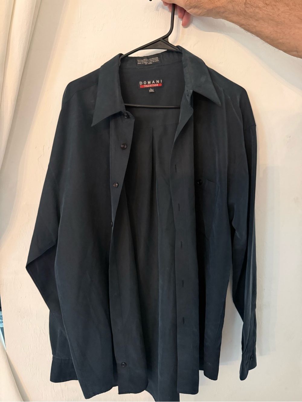 Doma Men's Navy Blue Long-Sleeve Button Shirt